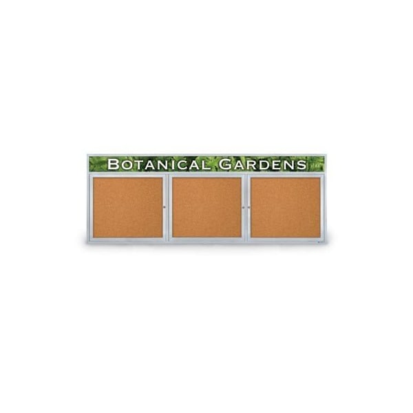 Corkboard, Header, Brnz, Rubber, 3 Dr, 96x36"